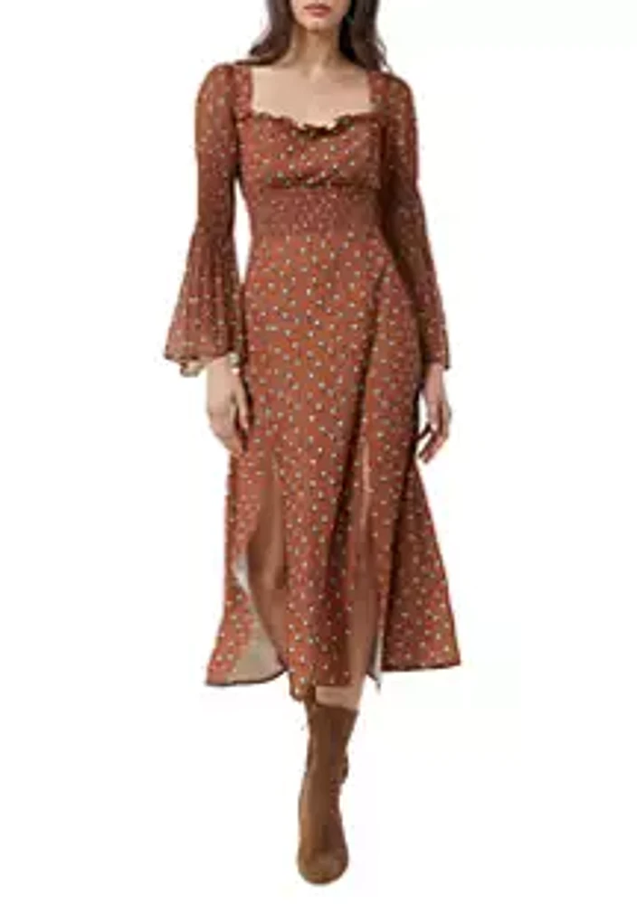 French Connection Francine Callie Drape Smock Midi Dress