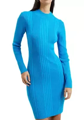 French Connection Long Sleeve Ribbed Bodycon Dress