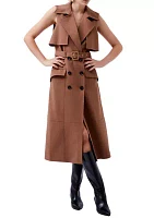 Azra Twill Sleeveless Trench Coat