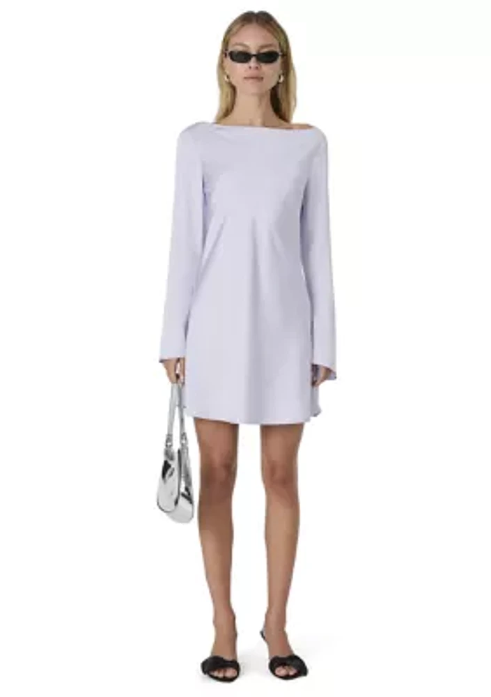 Ennis Satin Long Sleeve Mini Dress