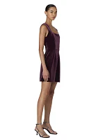 Stretch Velvet Square Neck Dress