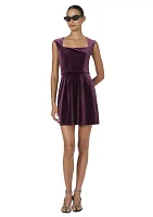 Stretch Velvet Square Neck Dress