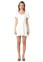 Whisper Puff Sleeve Overlap Dress