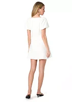 Whisper Puff Sleeve Overlap Dress