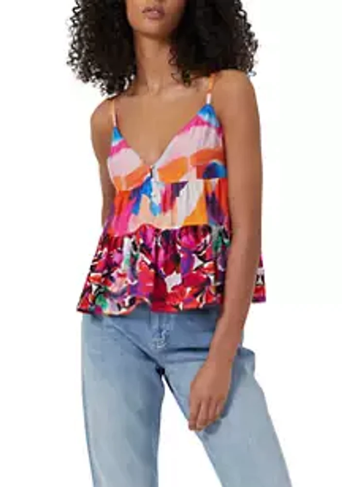 French Connection Isadora Delphine Patched Tiered Top