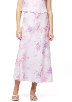Elyria Oona Satin Midi Skirt