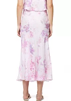 Elyria Oona Satin Midi Skirt