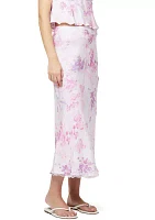 Elyria Oona Satin Midi Skirt