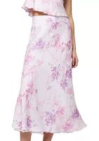 Elyria Oona Satin Midi Skirt