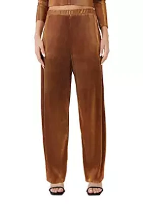 French Connection Taina Metallic Pleated Jersey Pants