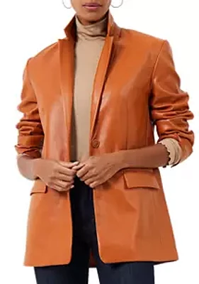 French Connection Crolenda Faux Leather Blazer