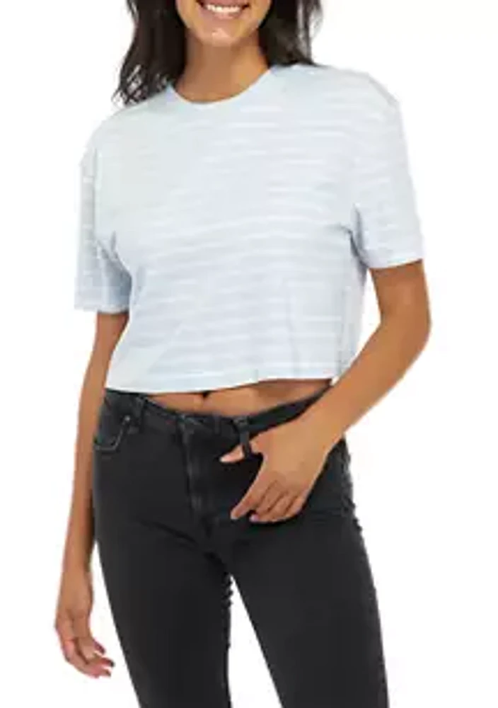 French Connection Stripe Cropped T-Shirt