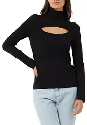 French Connection Baby Soft Cut Out Turtleneck Sweater