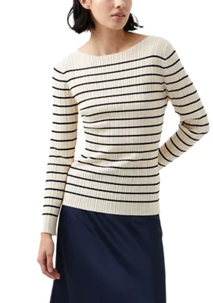 Stripe Crinkle Knit Top