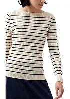 Stripe Crinkle Knit Top