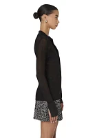 Lurex Mix Collared Top