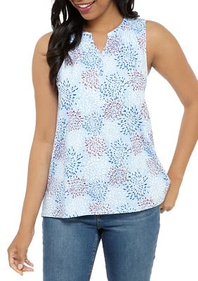 Women's Sleeveless Henley Top