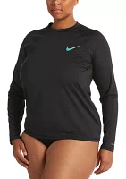 Plus Essential Long Sleeve Hydroguard Swim T-Shirt - Extended