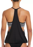 Digi Stripe Layered Tankini Swim Top