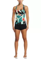 Jungle Floral Square Neck Tankini Swim Top