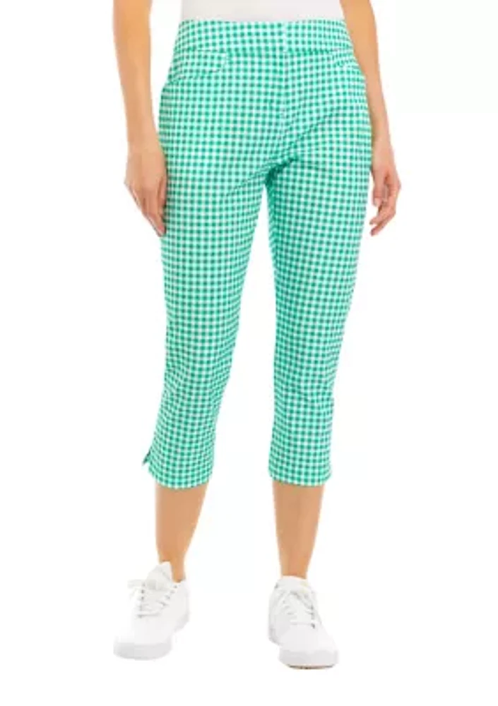 Women's Gingham Capri Pants