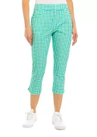 Women's Gingham Capri Pants