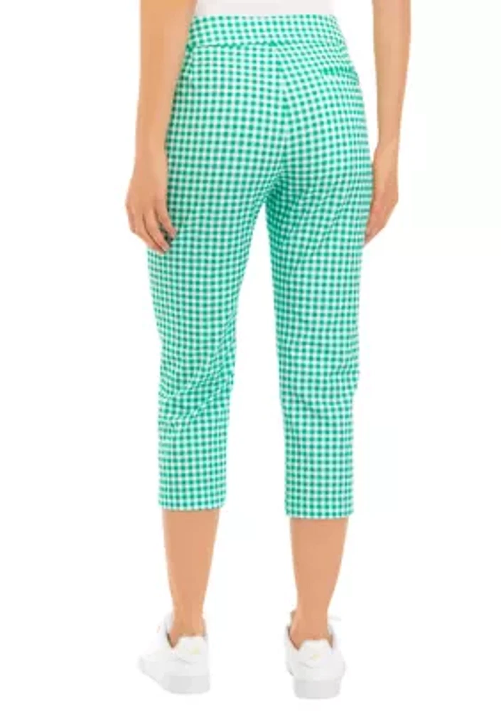 Women's Gingham Capri Pants