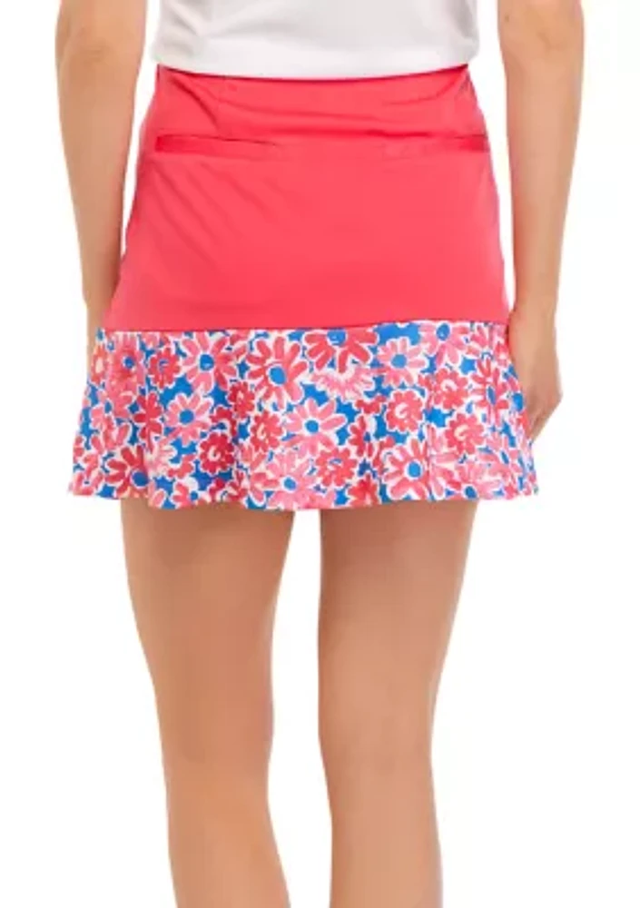 16" Floral Printed Ruffle Skort