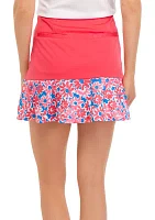 16" Floral Printed Ruffle Skort