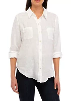 Women's Button Down Linen Shirt