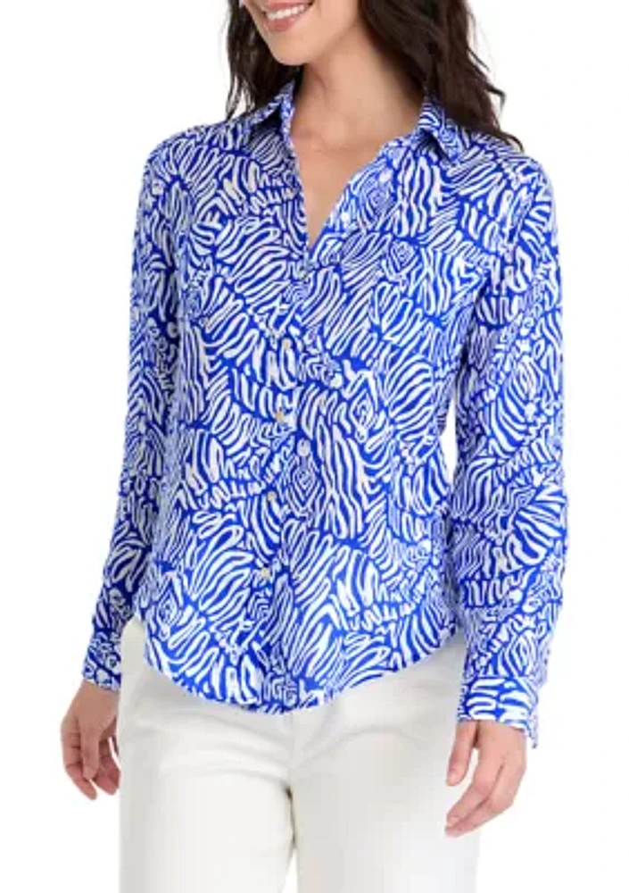 Women's Sea View Linen Button Down Top