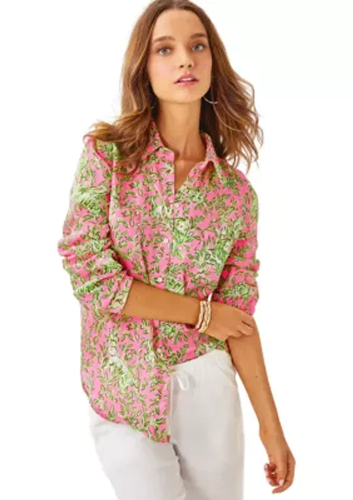 Women's Sea View Linen Button Down Top