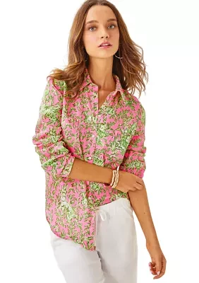 Women's Sea View Linen Button Down Top