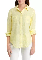 Women's Sea View Linen Button Down Top