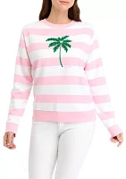 Women's Ballad Long Sleeve Sweats Palm Tree Graphic Sweatshirt