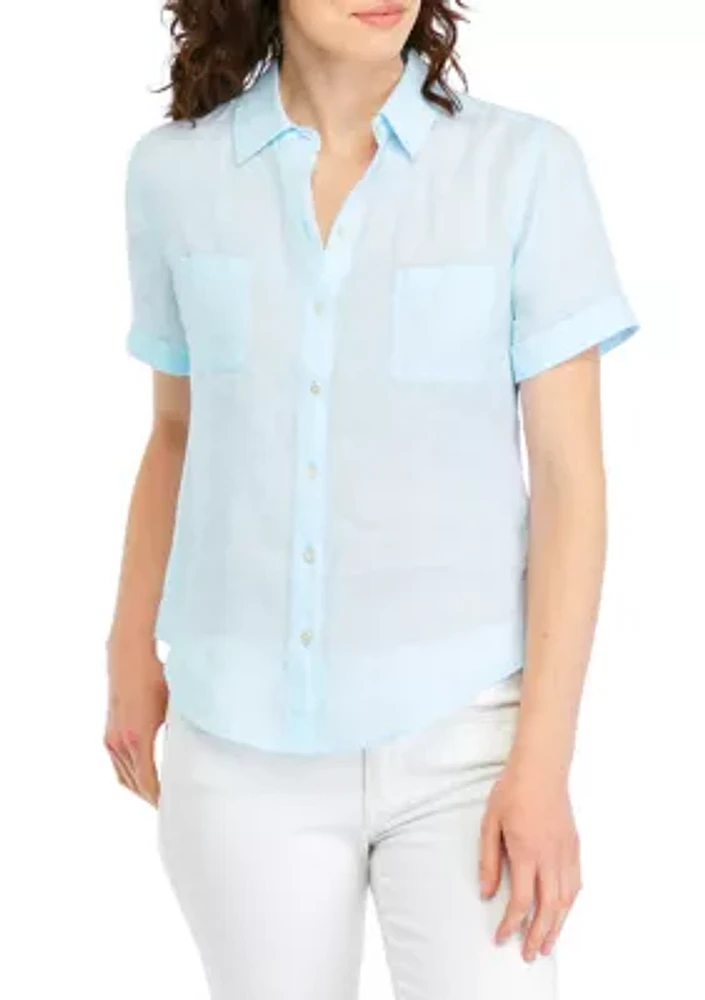 Women's Lynnie Short Sleeve Button Down Top