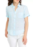 Women's Lynnie Short Sleeve Button Down Top