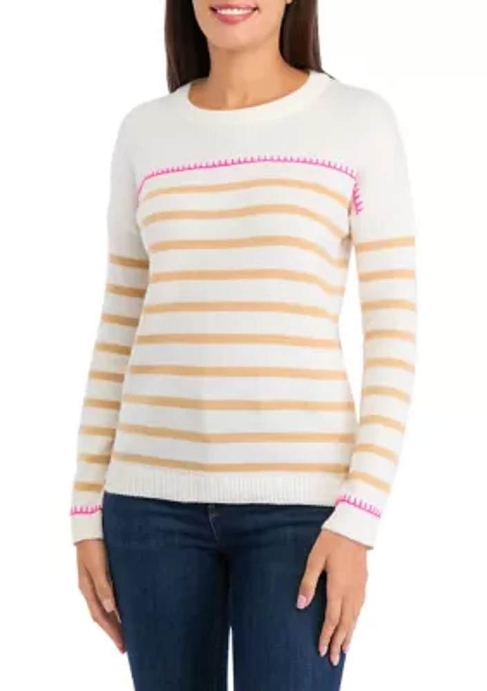 Women's Long Sleeve Striped Sweater