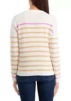 Women's Long Sleeve Striped Sweater