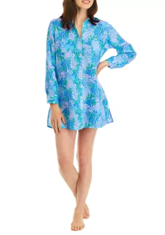 Women's Sea View Linen Swim Cover Up