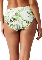 Paradise Fronds Shirred High Waist Swim Bottoms