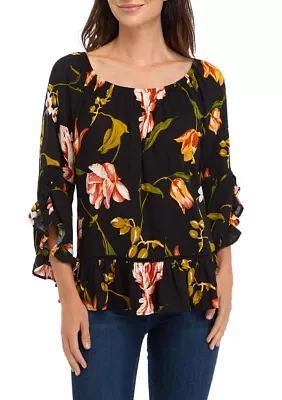 Women's Symphony Sleeve Printed Blouse