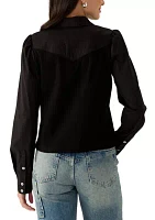 Women's Poplin Long Sleeve Top