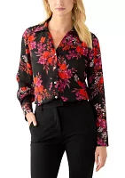 Women's Long Sleeve Floral Print Blouse