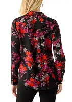 Women's Long Sleeve Floral Print Blouse