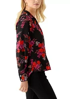 Women's Long Sleeve Floral Print Blouse