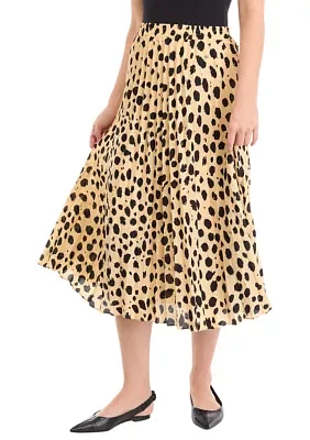 Women's Printed Pleated Midi Skirt