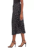 Women's Printed Pleated Midi Skirt