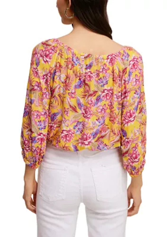 Women's Long Sleeve Floral Printed Blouse