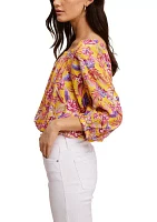 Women's Long Sleeve Floral Printed Blouse